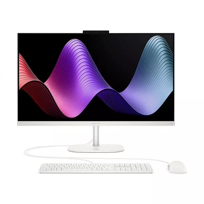 HP OmniStudio 27-cw0450ng PC todo en uno, pantalla 27 inch FHD, AMD Ryzen AI 5, 16 GB RAM, 512 GB SSD, Windows 11 Home, blanco
