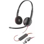 Auriculares con cable HP Poly Blackwire 3220 estéreo USB-C + adaptador USB-C/A, negros
