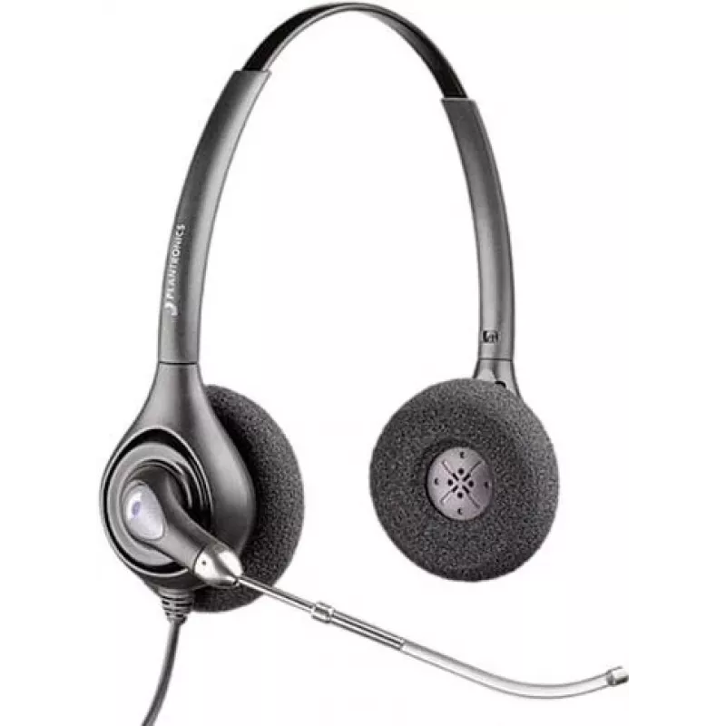 HP POLY Plantronics SupraPlus H261H Auricular binaural con cable de banda ancha con micrófono con cancelación de ruido (87129-02)
