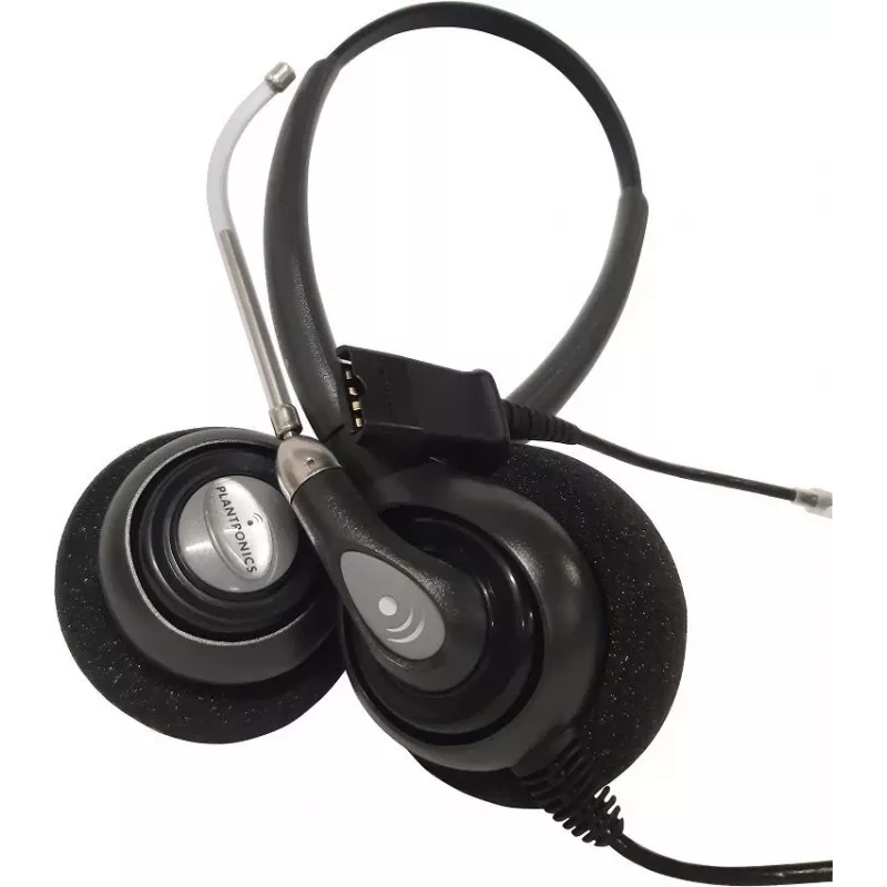 HP POLY Plantronics SupraPlus H261H Auricular binaural con cable de banda ancha con micrófono con cancelación de ruido (87129-02)