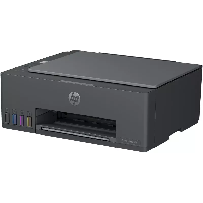 HP Smart Tank 581 Impresora multifunción de inyección de tinta en color – imprimir, escanear, copiar, A4, 12 ppm, USB, Wi-Fi, Bluetooth