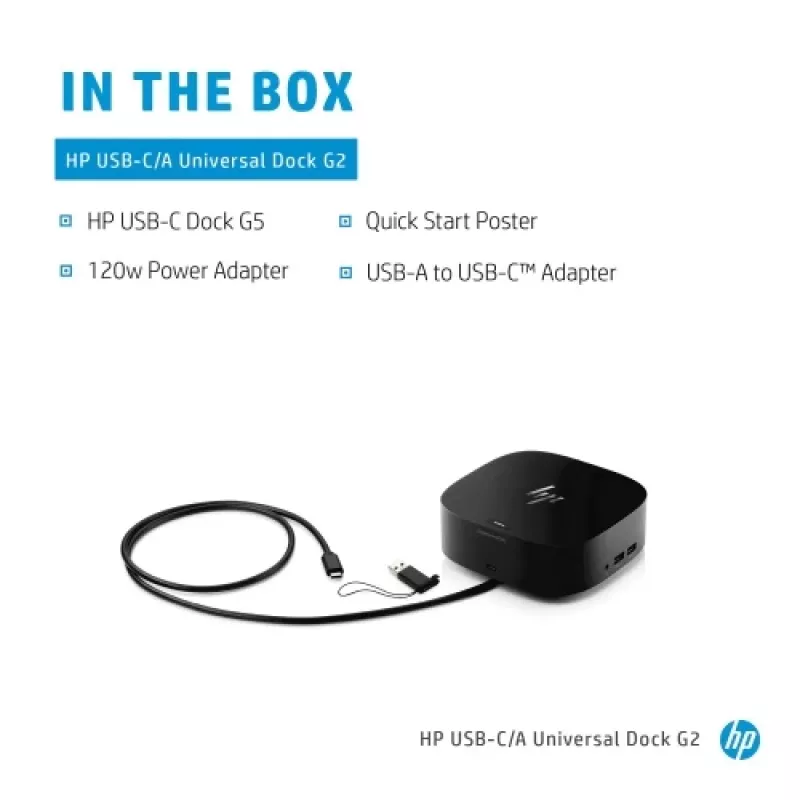 HP USB-C Dock G5 (5TW10AA) base de acoplamiento, negro