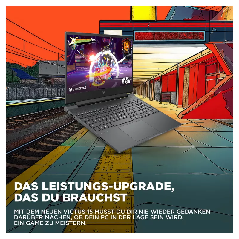 HP Victus 15-fa2140ng 15,6 inch Full HD 144Hz portátil gaming, Intel Core i5-13420H, 16GB RAM, 512GB SSD, NVIDIA GeForce RTX 3050, FreeDOS, teclado alemán