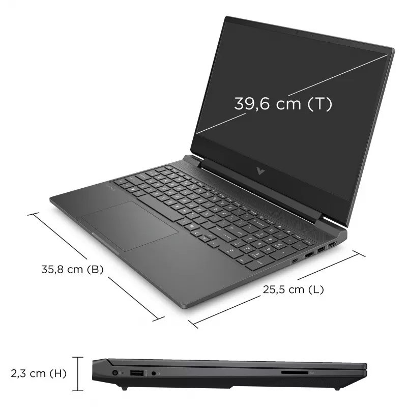 HP Victus 15-fa2457ng portátil gaming, 15,6 pulgadas FHD 144Hz, Intel Core i5-13420H, 12GB RAM, 512GB SSD, RTX 5050, FreeDOS