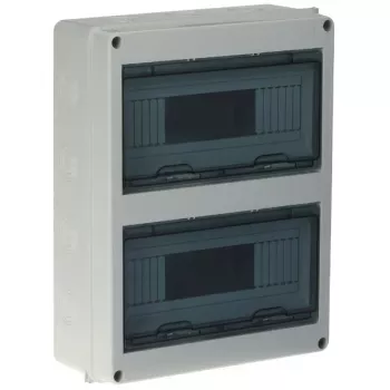 Cuadro de distribución de superficie HT-24, hermético, 24 módulos, IP65, gris