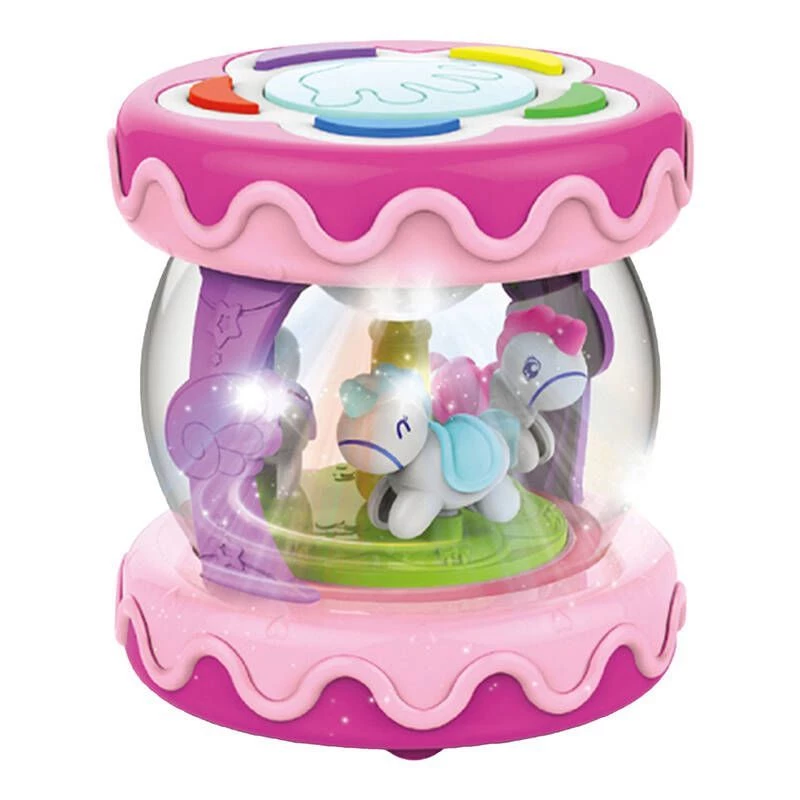 Huanger HE0702 Tambor de juguete - Multicolor, juguete educativo interactivo para bebés desde 6 meses