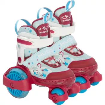 HUDORA My First Quad LED Patines talla 30-33 rojo/azul claro