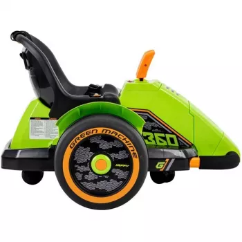 Vehículo eléctrico infantil Huffy Green Machine 360 - 6V, derrape 360°, verde/negro, edad 3-7