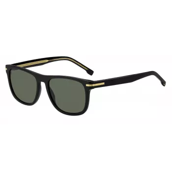 HUGO BOSS BLACK BOSS1626S807 Hombre Gafas de sol, cuadradas, acetato, montura negra, lentes grises, 55 mm