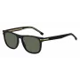 HUGO BOSS BLACK BOSS1626S807 Hombre Gafas de sol, cuadradas, acetato, montura negra, lentes grises, 55 mm