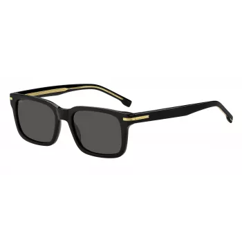 Gafas de sol rectangulares HUGO BOSS BLACK BOSS1628S807, montura negra, lentes grises, 54/19/145 mm