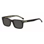 Gafas de sol rectangulares HUGO BOSS BLACK BOSS1628S807, montura negra, lentes grises, 54/19/145 mm