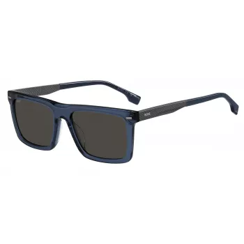 HUGO BOSS BLACK BOSS1765GSPJP Gafas de sol hombre rectangulares - Montura negra, lentes grises, 55/18/150 mm