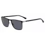HUGO BOSS BLACK SUNGLASSES BOSS1004SITO6 Montura de acetato rectangular lentes grises 56/17/145 mm