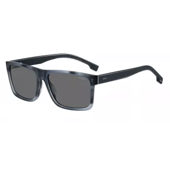 HUGO BOSS BLACK Gafas de sol BOSS1760GS38I para hombre montura cuadrada lentes grises oscuras 59mm