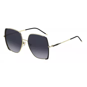 HUGO BOSS BLACK Gafas de sol para mujer BOSS1707SRHL - Montura cuadrada de acetato, lentes de policarbonato grises, protección UV400, ancho de lente 58 mm