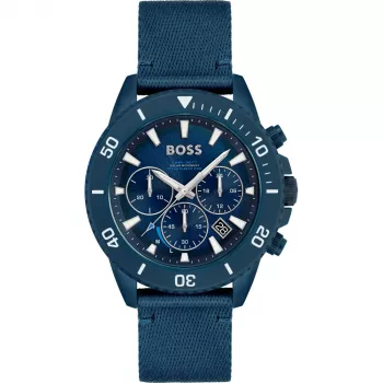 HUGO BOSS reloj de hombre 1513919 46 mm caja de acero inoxidable correa de silicona negra cronógrafo de cuarzo