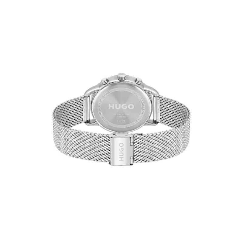 HUGO MAN 1530236 44mm reloj analógico de cuarzo con correa de silicona negra