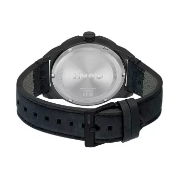 Reloj HUGO MAN 1530275 cronógrafo de cuarzo 45mm esfera azul correa de piel marrón