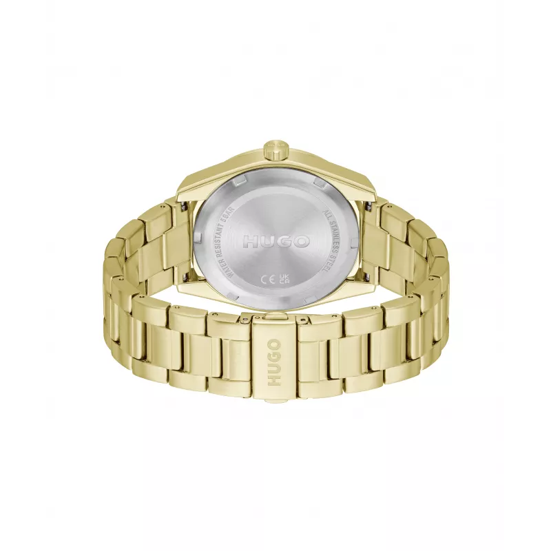 HUGO MAN 1530354 42mm reloj cronógrafo de cuarzo negro con correa de silicona