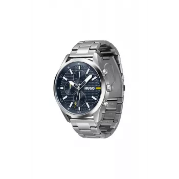 HUGO reloj de pulsera analógico de cuarzo para hombre 1530163 46mm esfera azul correa de piel marrón