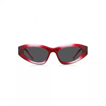 HUGO Gafas de sol unisex HG-1282-S-C48 montura completa rectangular 52/23/145 mm negro/gris UV400