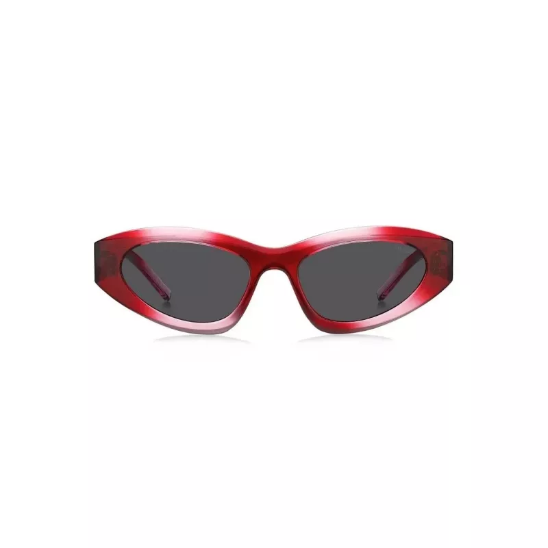 HUGO Gafas de sol unisex HG-1282-S-C48 montura completa rectangular 52/23/145 mm negro/gris UV400