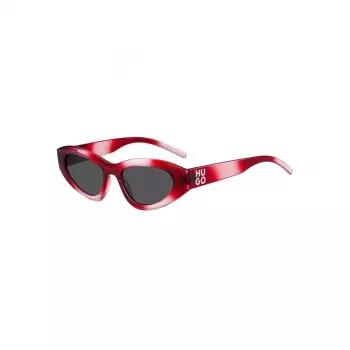 HUGO Gafas de sol unisex HG-1282-S-C48 montura completa rectangular 52/23/145 mm negro/gris UV400