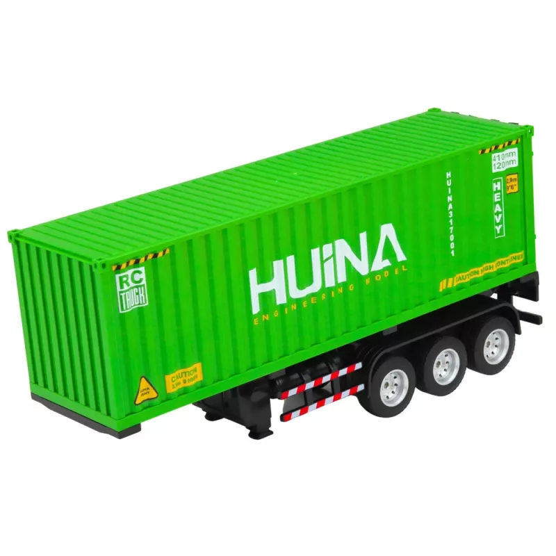 HUINA 1:18 Camión RC teledirigido con contenedor, luz y sonido