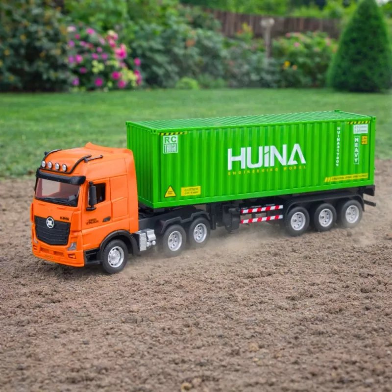 HUINA 1:18 Camión RC teledirigido con contenedor, luz y sonido