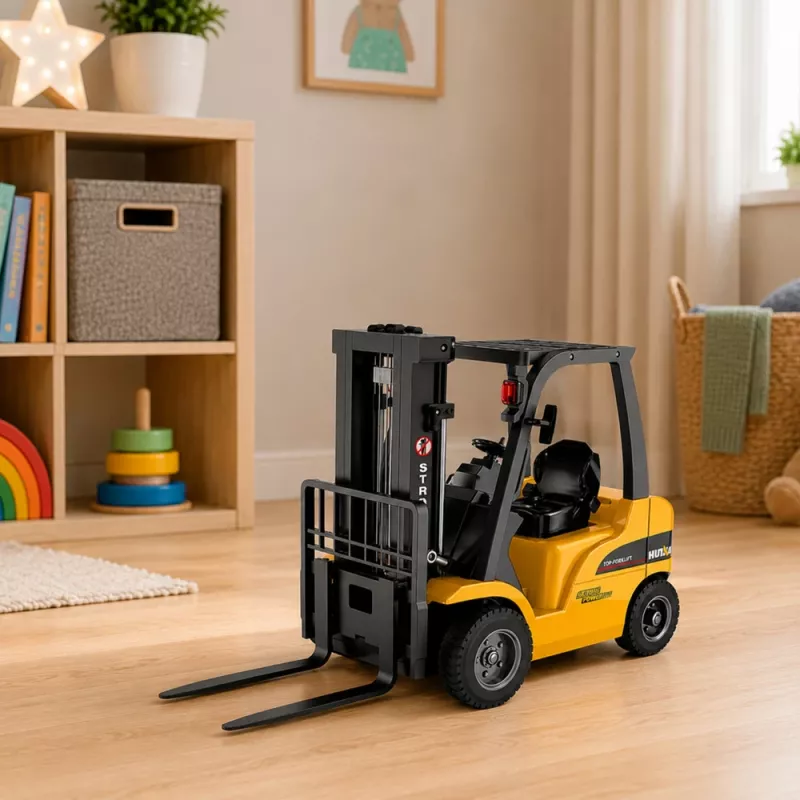 Carretilla elevadora RC HUINA 1577 1:14 grande con pinza para palets