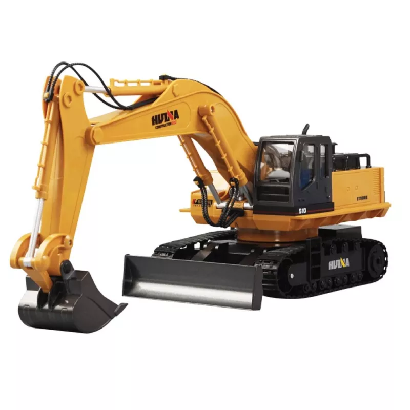 Excavadora RC Huina 22747 1:16 con cabina giratoria y control remoto - 15 canales 2.4GHz con luces LED