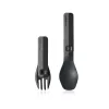 HumanGear Uno GoBites Click Set de cubiertos de viaje cuchara y tenedor gris