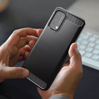 Hurtel Funda Carbon Case Flexible para OnePlus Nord N200 5G Negra