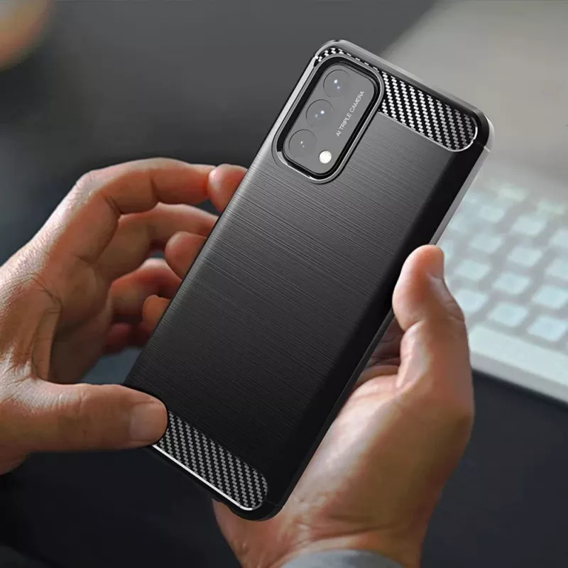 Hurtel Funda Carbon Case Flexible para OnePlus Nord N200 5G Negra