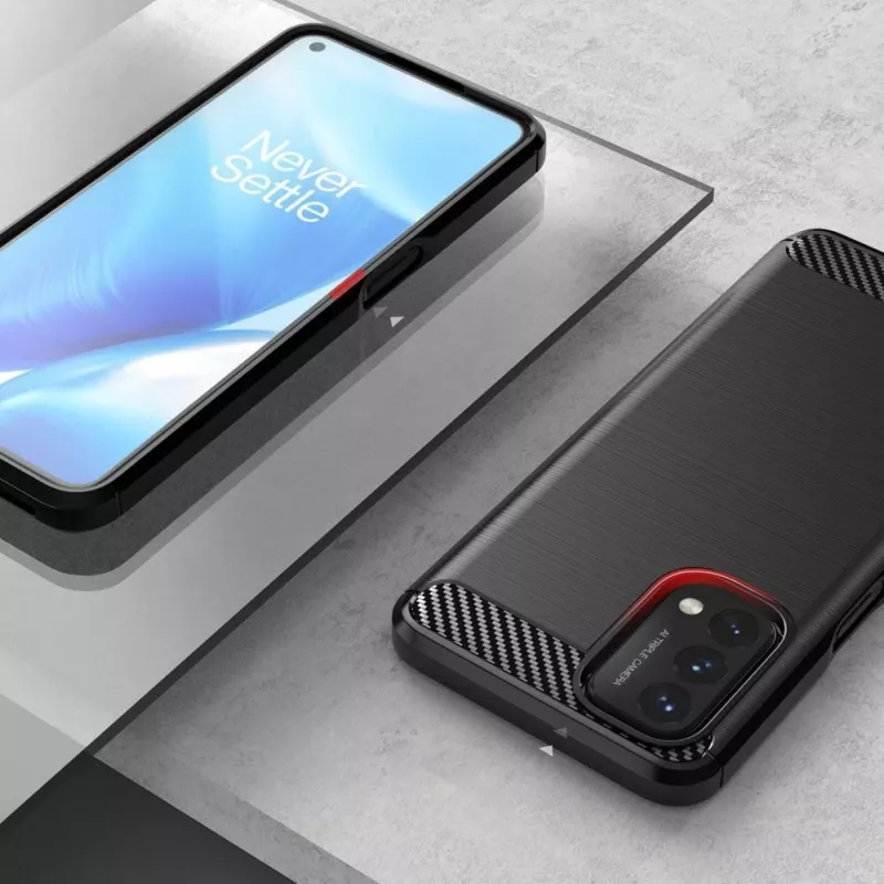 Hurtel Funda Carbon Case Flexible para OnePlus Nord N200 5G Negra