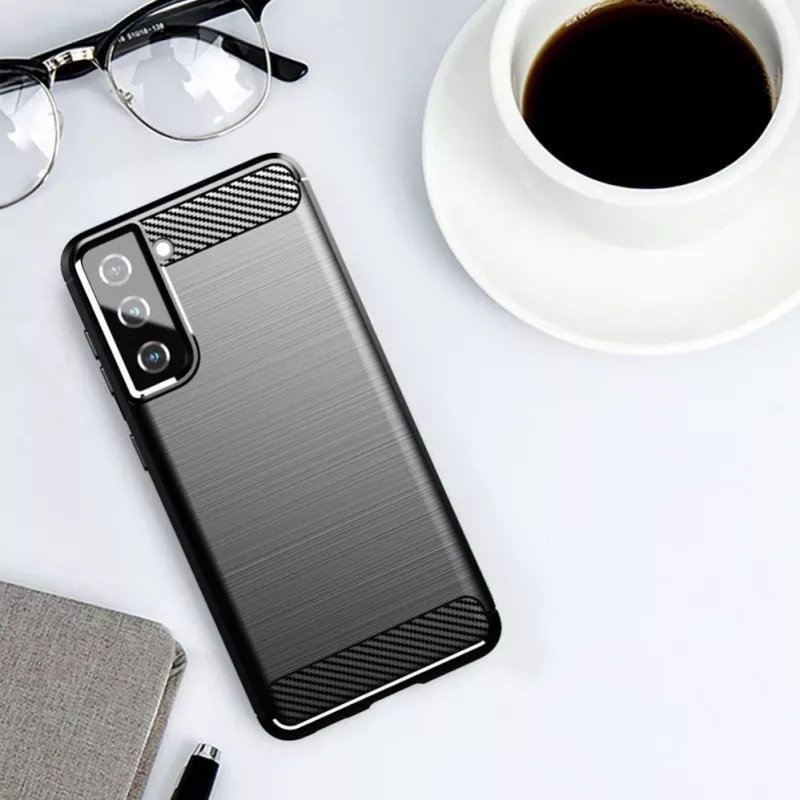 Hurtel Carbon funda flexible para Samsung Galaxy S21 FE negra
