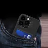 HURTEL iLike Apple iPhone 14 funda de cuero con soporte y tarjetero negra