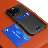 HURTEL iLike Apple iPhone 14 funda de cuero con soporte y tarjetero negra
