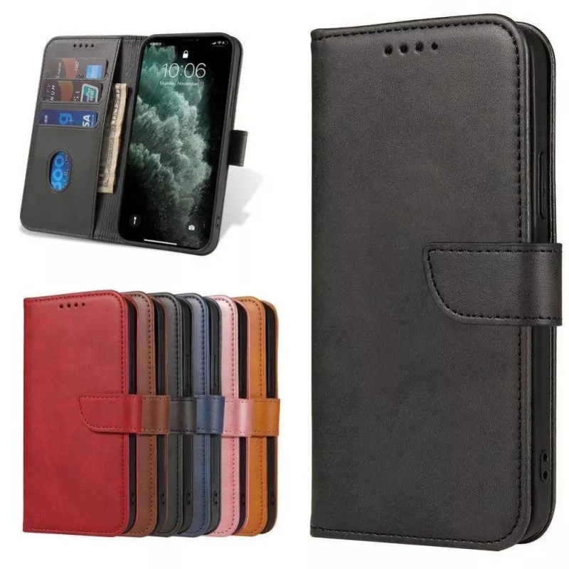 Hurtel Magnet Case funda elegante con solapa y función de soporte para OnePlus Nord N200 5G negro