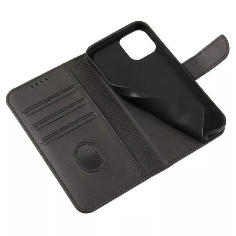 Hurtel Magnet Case funda elegante con solapa y función de soporte para OnePlus Nord N200 5G negro