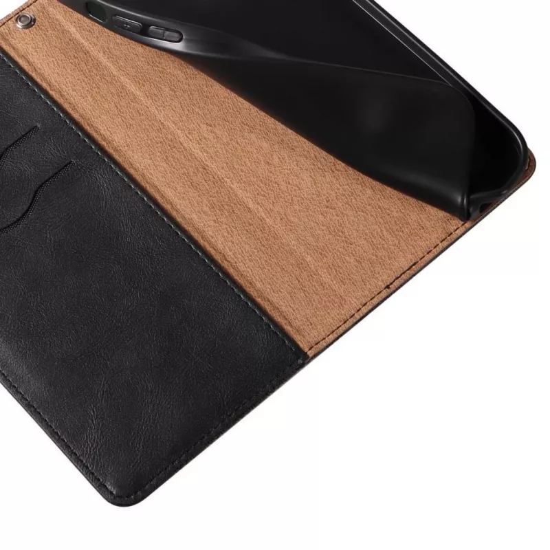 Hurtel Magnet Strap Case para iPhone 13 Mini - Funda Cartera con Colgante Mini Lanyard - Negro