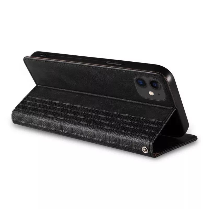 Hurtel Magnet Strap Case para iPhone 13 Mini - Funda Cartera con Colgante Mini Lanyard - Negro