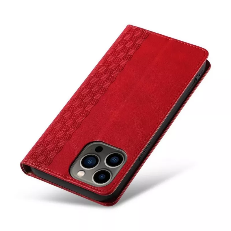 Hurtel Funda Magnet Strap para iPhone 13 Pro Max - funda tipo cartera con cordón y colgante extraíbles - roja