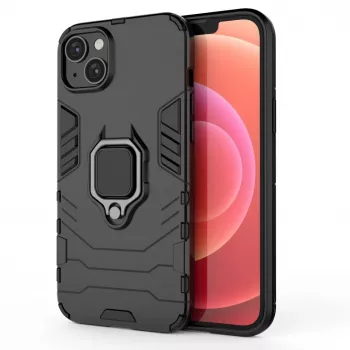 Hurtel Funda Ring Armor para iPhone 14 Plus, funda blindada con soporte magnético, anillo, negra