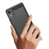 Funda de silicona carbono Hurtel para Nokia C12 / C12 Pro / C12 Plus - Negra