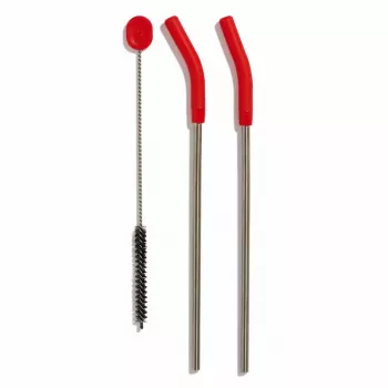 Kit de tapa con pajita Hydro Flask Reusable Straw - Wide Mouth con 2 pajitas - Negro