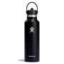 Hydro Flask Standard Mouth Flex Straw Cap botella de agua 21 oz (620 ml) negra