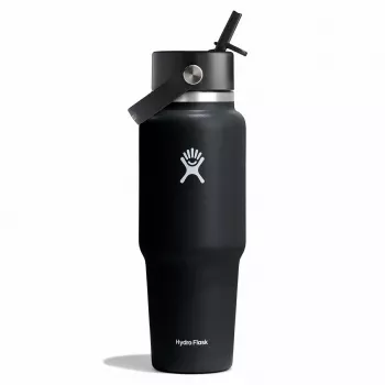 Hydro Flask Travel Bottle Wide Flex Straw Cap 32OZ 946ml negro
