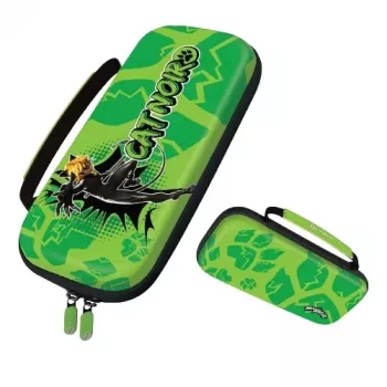 Hyperkin M07541-MTCN Funda rígida, verde, multicolor, PEVA, para Nintendo Switch Lite, antichoque, resistente al agua, bolsa de transporte